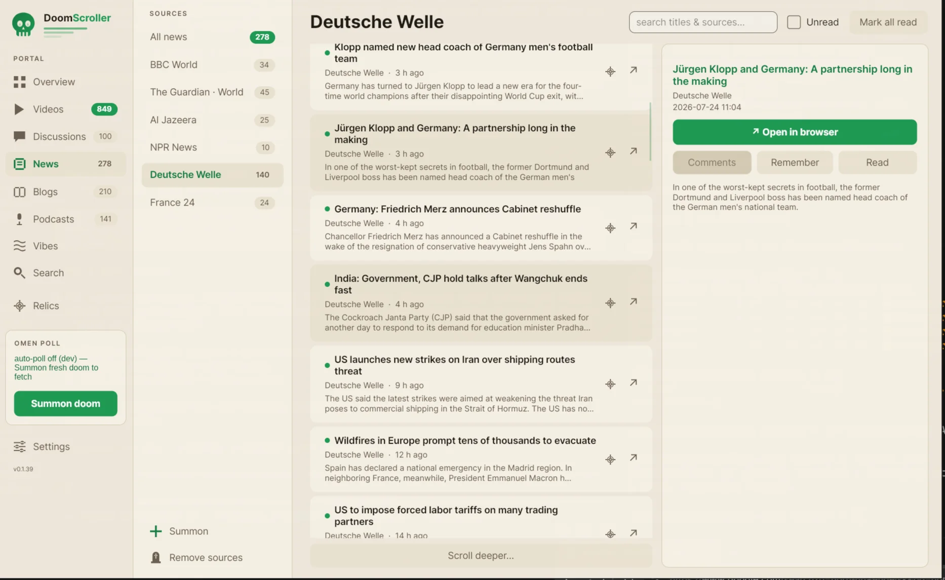 The News section in the light Bone color scheme